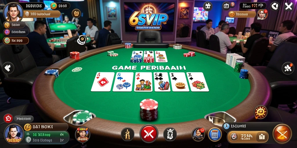 Gameplay Poker mendebarkan di dalam aplikasi 6SVIP.