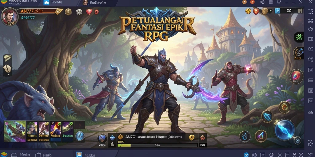 Tangkapan layar gameplay AN777 yang menampilkan petualangan seru di dunia fantasi.