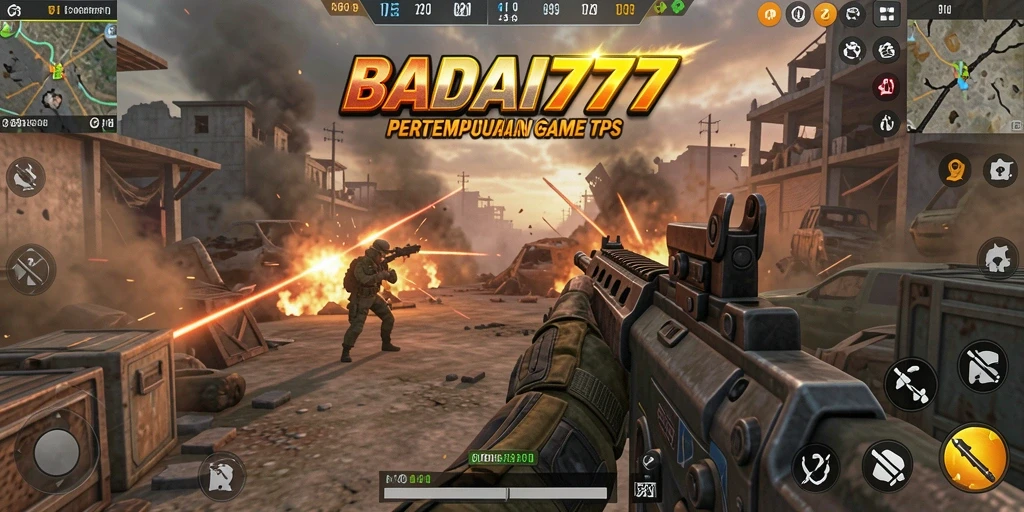 Gameplay BADAI777 dengan aksi tembak-menembak yang intens.