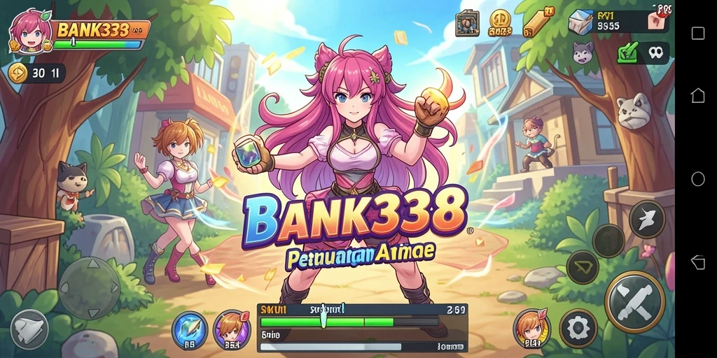 Gameplay BANK338 yang menampilkan pertarungan karakter anime yang seru.