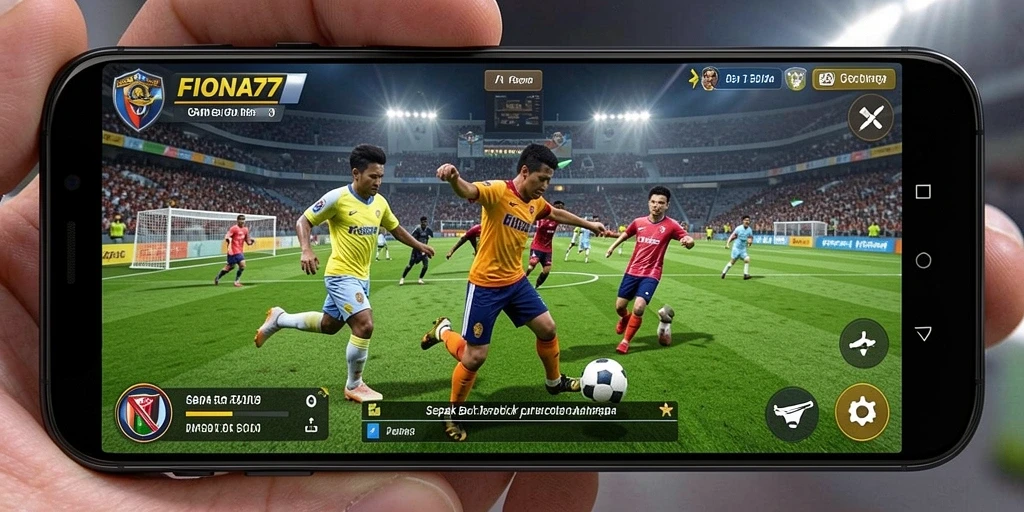 Tampilan gameplay menarik dari FIONA77 dengan aksi sepak bola yang intens.