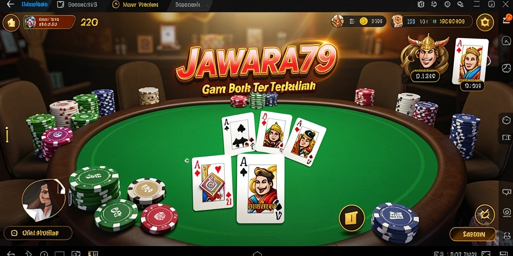 Tampilan gameplay Poker yang mendebarkan di JAWARA79.