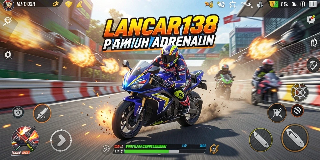 Screenshot menampilkan aksi balap motor yang mendebarkan di LANCAR138.