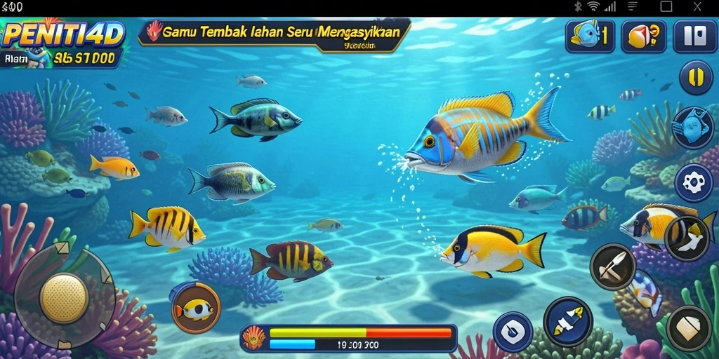 Screenshot PENITI4D menampilkan aksi seru berburu ikan.