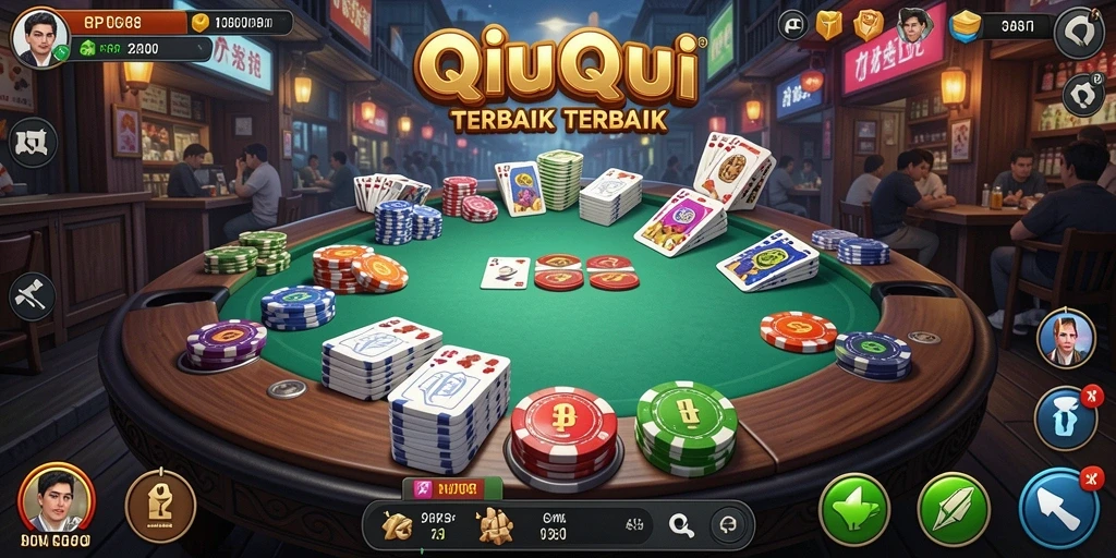 Tampilan gameplay QiuQiu yang seru dan interaktif.