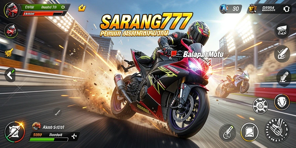 Tampilan mendebarkan dari balapan motor yang spektakuler di SARANG777.