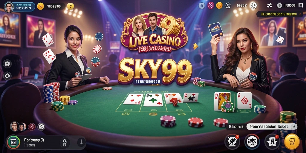 Tampilan langsung dari gameplay menegangkan di SKY99 Live Casino.