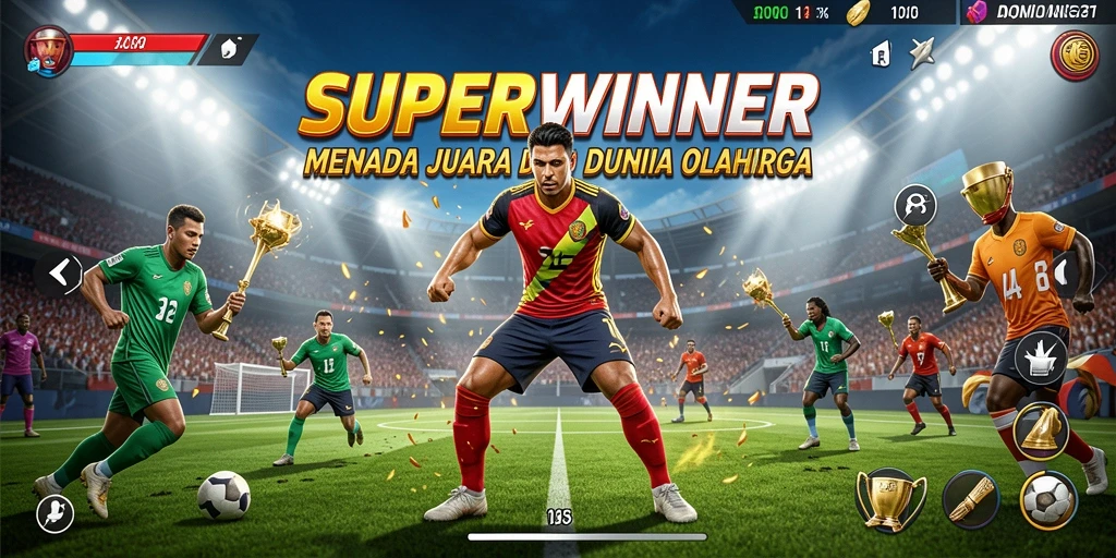 Tampilan gameplay yang seru di <strong>SUPERWINNER</strong> saat beraksi di lapangan.